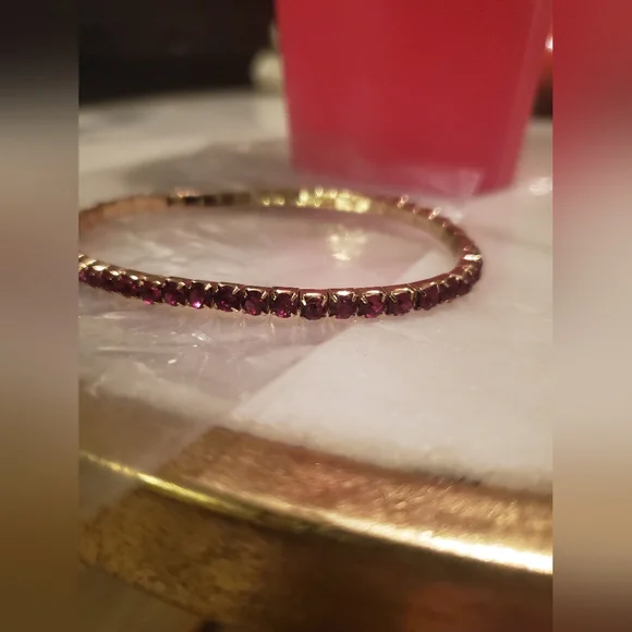 Coffee Tumbler + Bracelet Scream & Sugar 18 oz Slipon Pink Stone Goldtone Metal - Picture 2 of 7